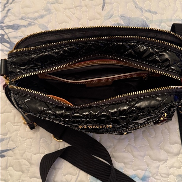 MZ Wallace Glossy Black Quilted Crossbody Bag - Picture 5 of 5